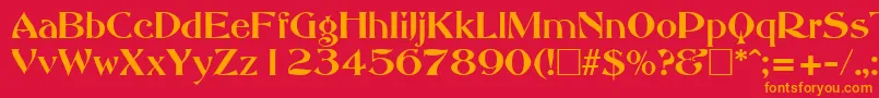 AbbeyOldStyleSf-Schriftart – Orangefarbene Schriften auf rotem Hintergrund