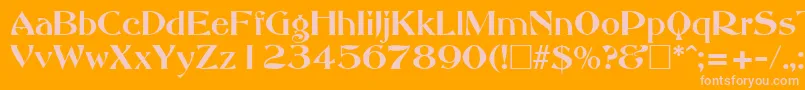 AbbeyOldStyleSf-fontti – vaaleanpunaiset fontit oranssilla taustalla