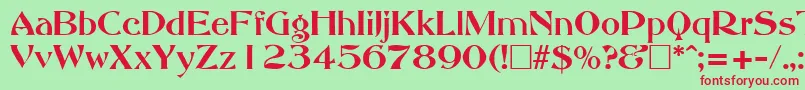 AbbeyOldStyleSf-fontti – punaiset fontit vihreällä taustalla