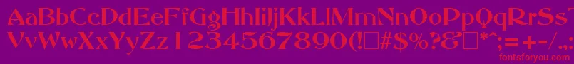 フォントAbbeyOldStyleSf – 紫の背景に赤い文字