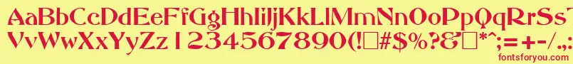 フォントAbbeyOldStyleSf – 赤い文字の黄色い背景
