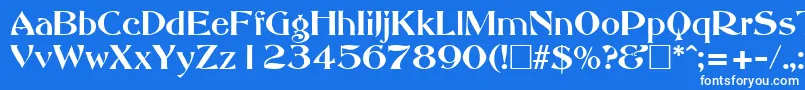 AbbeyOldStyleSf-Schriftart – Weiße Schriften auf blauem Hintergrund