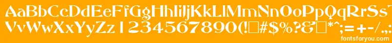 AbbeyOldStyleSf-fontti – valkoiset fontit oranssilla taustalla