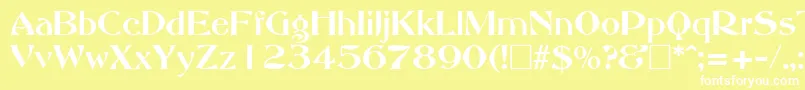 AbbeyOldStyleSf-fontti – valkoiset fontit keltaisella taustalla