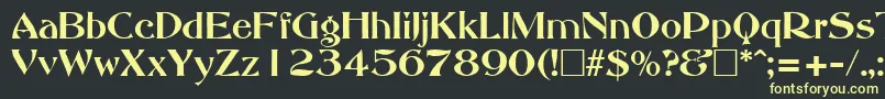 AbbeyOldStyleSf-fontti – keltaiset fontit mustalla taustalla