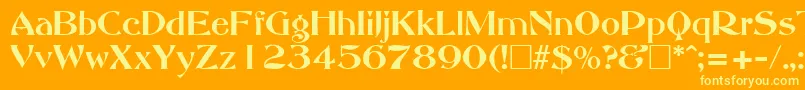 AbbeyOldStyleSf-Schriftart – Gelbe Schriften auf orangefarbenem Hintergrund