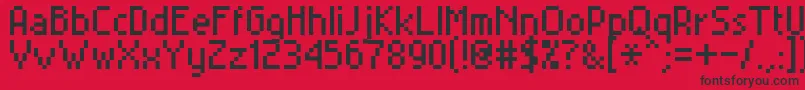 Miniset2 Font – Black Fonts on Red Background