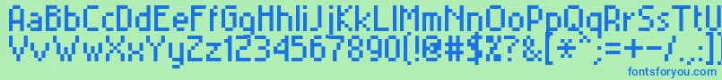 Miniset2 Font – Blue Fonts on Green Background