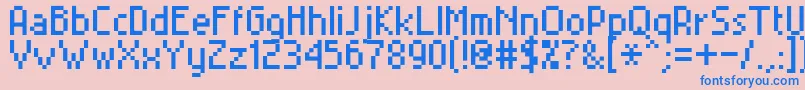 Miniset2 Font – Blue Fonts on Pink Background
