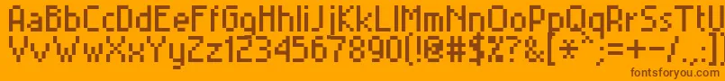 Miniset2 Font – Brown Fonts on Orange Background