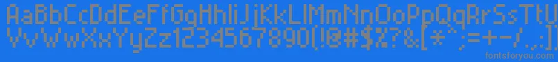Miniset2 Font – Gray Fonts on Blue Background