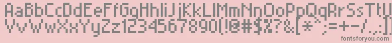 Miniset2 Font – Gray Fonts on Pink Background