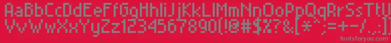 fuente Miniset2 – Fuentes Grises Sobre Fondo Rojo
