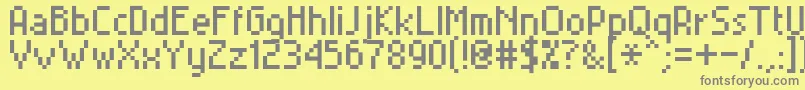 Miniset2 Font – Gray Fonts on Yellow Background