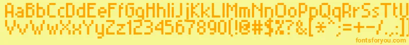 More about Miniset2 Font Miniset2 Font – Orange Fonts on Yellow Background