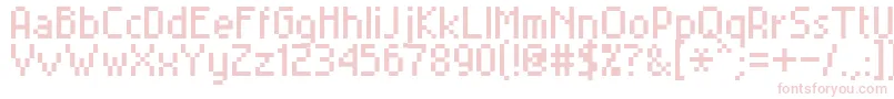 Czcionka Miniset2 – różowe czcionki na białym tle
