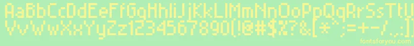 Miniset2 Font – Yellow Fonts on Green Background