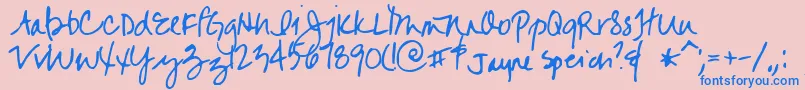 Jayne Font – Blue Fonts on Pink Background