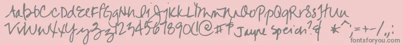 フォントJayne – ピンクの背景に灰色の文字
