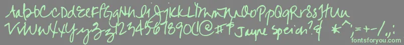 Jayne-Schriftart – Grüne Schriften auf grauem Hintergrund