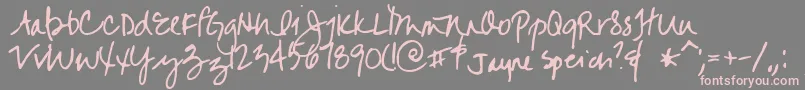 Jayne Font – Pink Fonts on Gray Background