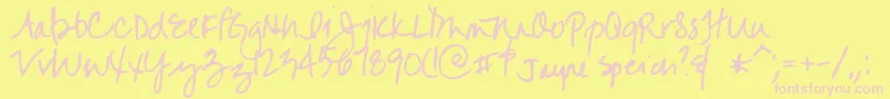 Jayne Font – Pink Fonts on Yellow Background