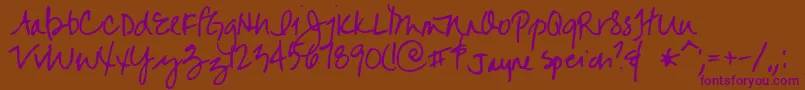 Jayne Font – Purple Fonts on Brown Background