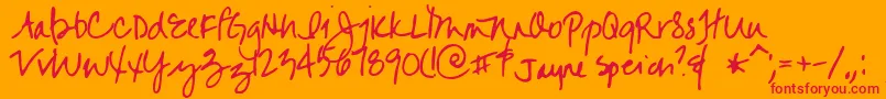 Jayne Font – Red Fonts on Orange Background
