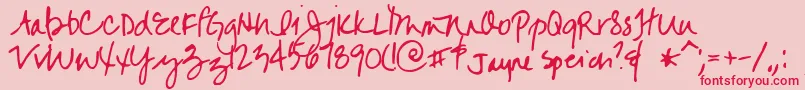 Jayne Font – Red Fonts on Pink Background