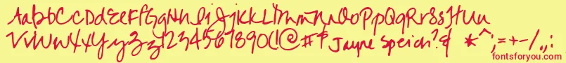 Jayne Font – Red Fonts on Yellow Background