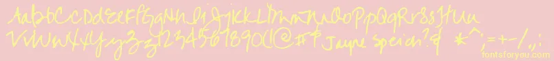 Jayne Font – Yellow Fonts on Pink Background