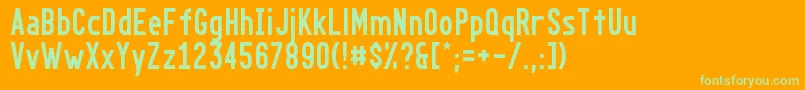 Golong-Schriftart – Grüne Schriften auf orangefarbenem Hintergrund