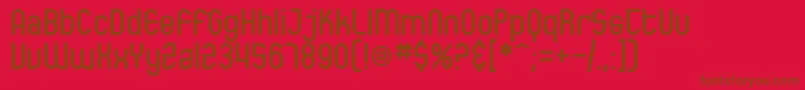 Więcej informacji o czcionce SfEccentricOpus Czcionka SfEccentricOpus – brązowe czcionki na czerwonym tle