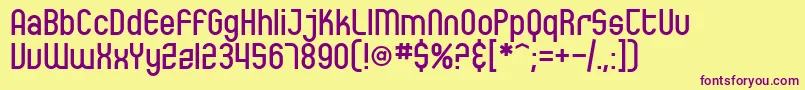 Шрифт SfEccentricOpus – фиолетовые шрифты на жёлтом фоне