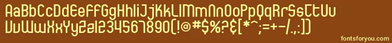 Czcionka SfEccentricOpus – żółte czcionki na brązowym tle