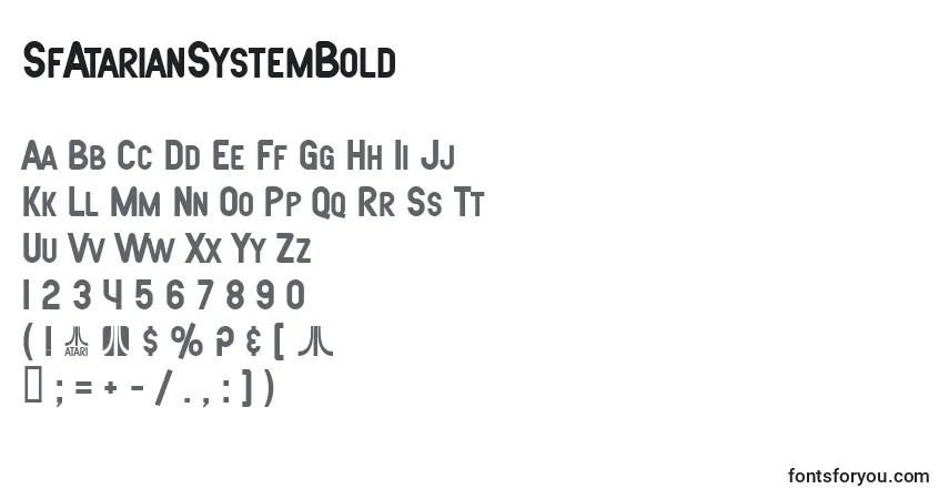 Шрифт SfAtarianSystemBold – алфавит, цифры, специальные символы