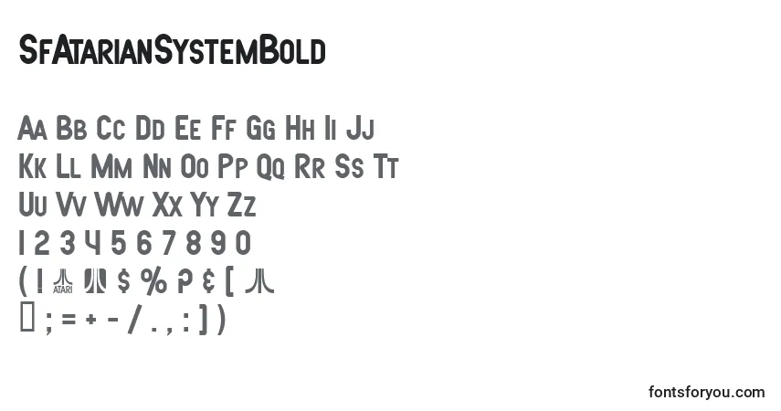 SfAtarianSystemBoldフォント–アルファベット、数字、特殊文字