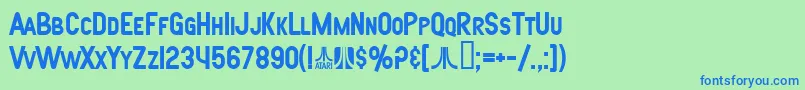 SfAtarianSystemBold Font – Blue Fonts on Green Background