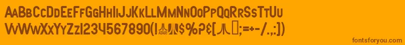 SfAtarianSystemBold-fontti – ruskeat fontit oranssilla taustalla