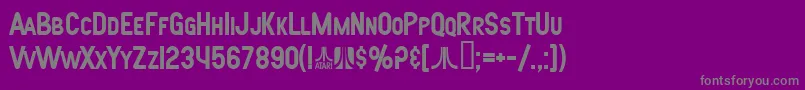 Weitere Informationen zur SfAtarianSystemBold-Schriftart SfAtarianSystemBold-Schriftart – Graue Schriften auf violettem Hintergrund