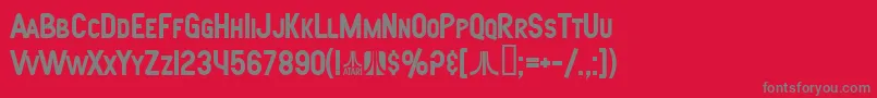 フォントSfAtarianSystemBold – 赤い背景に灰色の文字