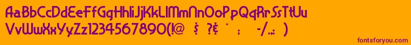 フォントSnappyse – オレンジの背景に紫のフォント