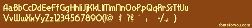 Snappyse-fontti – keltaiset fontit ruskealla taustalla