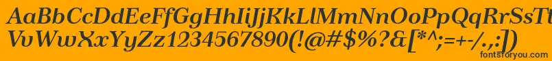 TusardecoBolditalic Font – Black Fonts on Orange Background