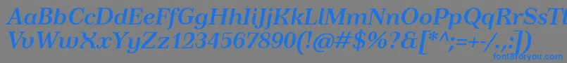 TusardecoBolditalic Font – Blue Fonts on Gray Background