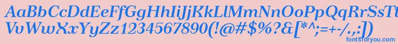 TusardecoBolditalic Font – Blue Fonts on Pink Background
