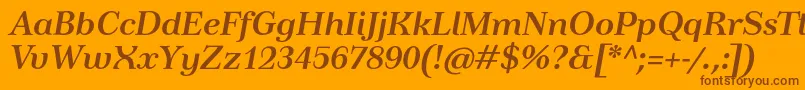 TusardecoBolditalic Font – Brown Fonts on Orange Background