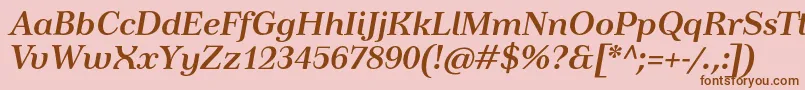 TusardecoBolditalic Font – Brown Fonts on Pink Background