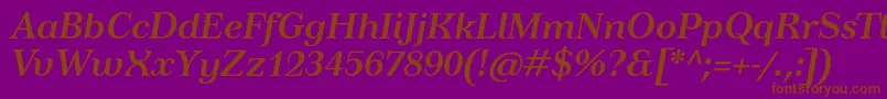 TusardecoBolditalic Font – Brown Fonts on Purple Background