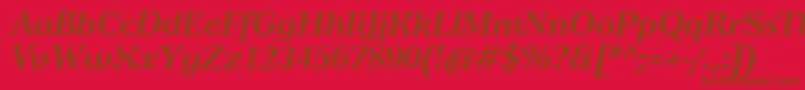TusardecoBolditalic Font – Brown Fonts on Red Background